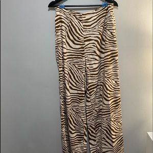zebra print flare pants
